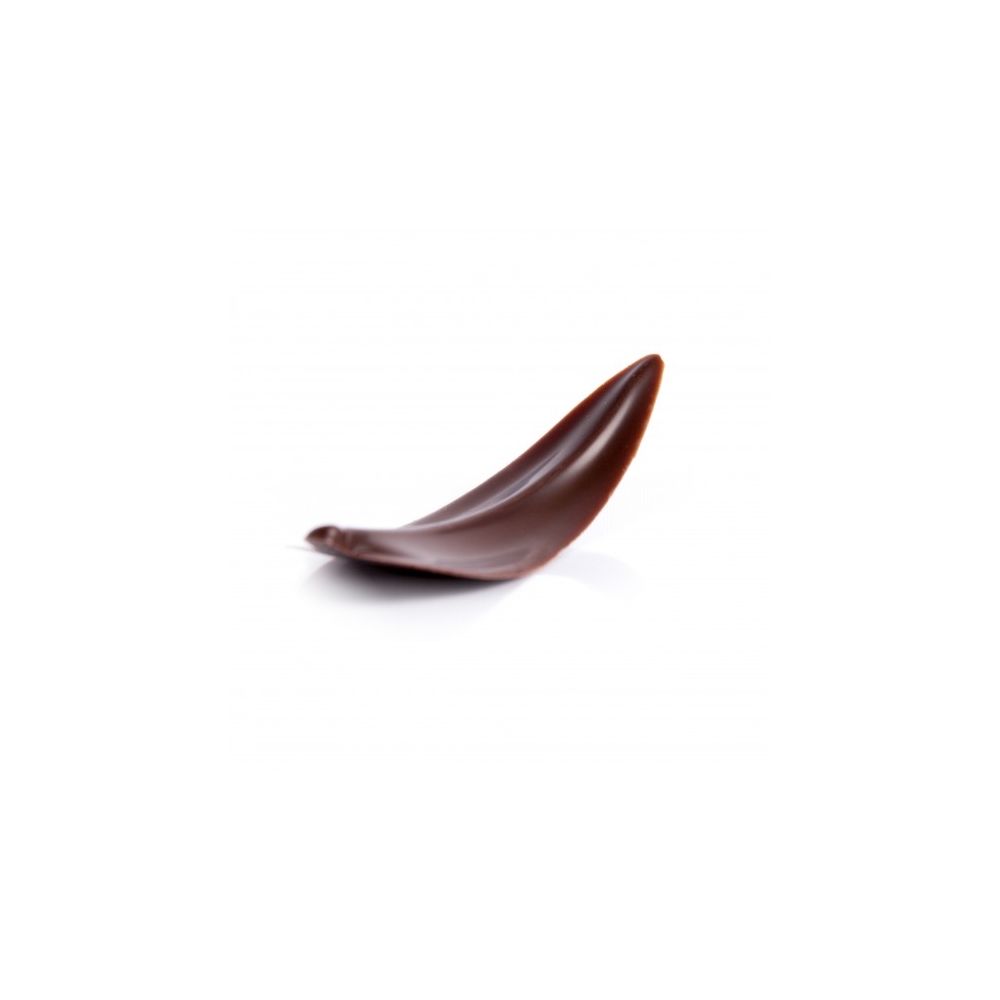 Decoratiuni din ciocolata frunza Curvy Elegance Dark dobla - 128buc