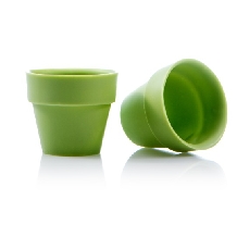 Decoratiuni din ciocolata cupe ghivece de flori verde Dobla - 28buc