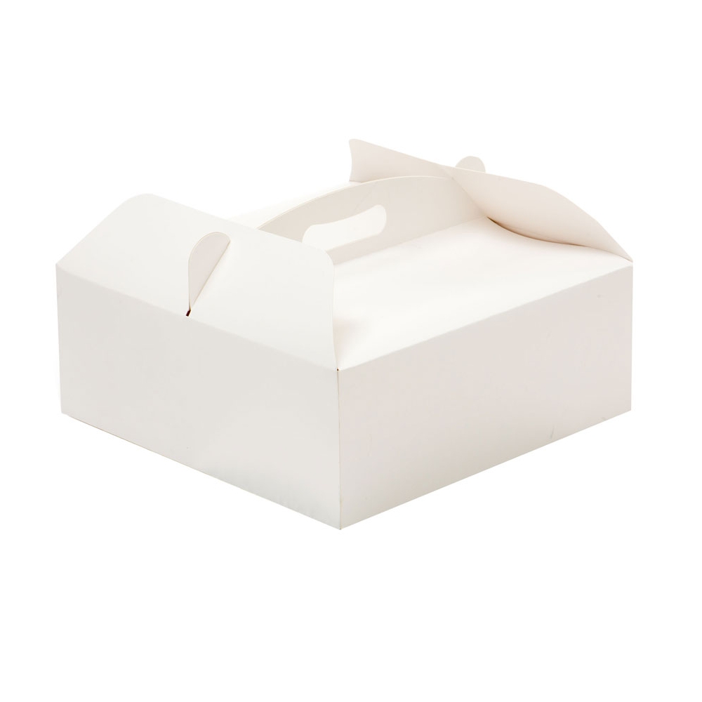 Cutie alba cu maner pentru tort 31x16x12h cm
