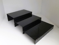 Set suporti plexi dreptunghiular 3 nivele negru