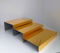 Set suporti plexi dreptunghiular 3 nivele auriu
