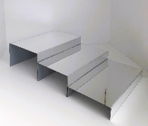 Set suporti plexi dreptunghiular 3 nivele argintiu
