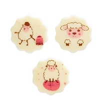 Decoratiuni din ciocolata alba Oite-Lambs Barbara - 105buc